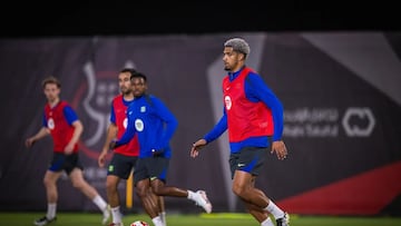 Araújo en un entrenamiento en Yeda