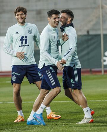 Marcos Alonso, Álvaro Morata y Pablo Sarabia.