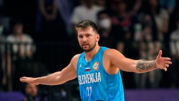 Luka Doncic en el partido ante Alemania.