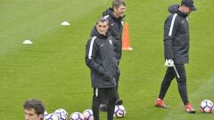 Valverde, en el entrenamiento de esta ma&ntilde;ana