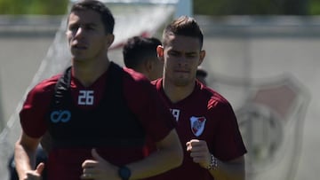 Rafael Santos Borr&eacute; durante un entrenamiento con River Plate.