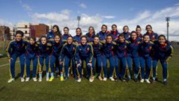 La Sub-19 esta mañana en la Ciudad del Fútbol de Las Rozas.
