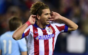 Cerci celebra un gol con el Atlético.