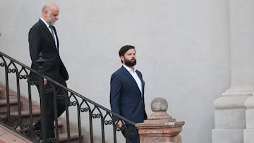 Santiago 3 de marzo 2026.
El Presidente de la Republica, Gabriel Boric habla con la prensa luego de sostener una reunion privada con el Presidente Electo
Dragomir Yankovic/Aton Chile