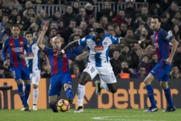 Mascherano, Caicedo y Sergio Busquets.