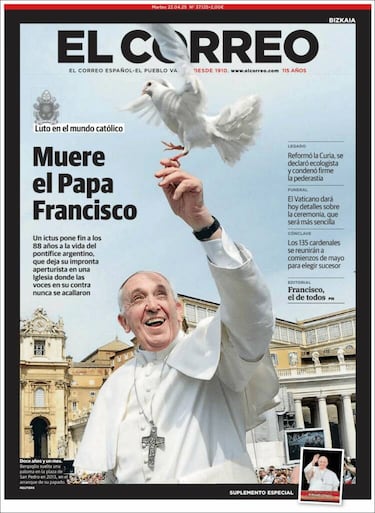 Las portadas de todo el mundo lloran la muerte del papa Francisco