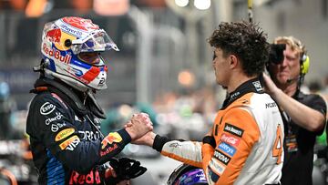 Max Verstappen (Red Bull) y Lando Norris (McLaren). Marina Bay, Singapur. F1 2024.