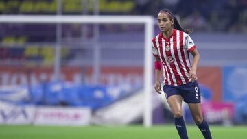 Christian Carolina Jaramillo of Guadalajara during the game America vs Guadalajara, corresponding "Clasico de Mexico" to Round 11 of the Torneo Clausura 2023 of the BBVA MX Womens League, at Azteca Stadium, on March 24, 2023.
<br><br>
Christian Carolina Jaramillo de Guadalajara durante el partido America vs Guadalajara, Correspondiente a "Clasico de Mexico" de la Jornada 11 del Torneo Clausura 2023 de la Liga BBVA MX Femenil, en el Estadio Azteca, el 24 de Marzo de 2023