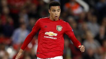 Mason Greenwood en un encuentro con el United.