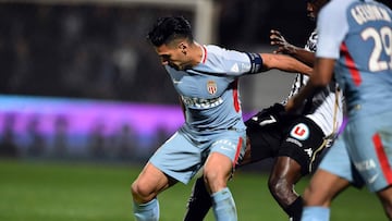 Falcao Garc&iacute;a durante el partido entre el M&oacute;naco y Angers por Ligue 1 de Francia.