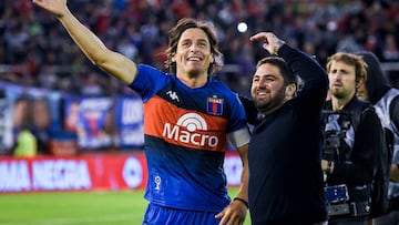 BUENOS AIRES, ARGENTINA - MAY 15: Sebastian Prediger of Tigre celebrates after winning a semi-final match of Copa De la Liga 2022 between Tigre and Argentinos Juniors at Tomas Adolfo Duco stadium on May 15, 2022 in Buenos Aires, Argentina. (Photo by Marcelo Endelli/Getty Images)