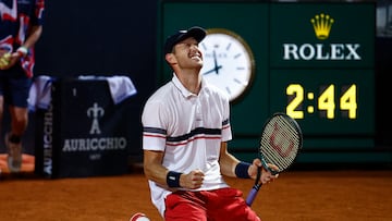 Tennis - Italian Open - Foro Italico, Rome, Italy - May 17, 2024 Chile's Nicolas Jarry celebrates after winning