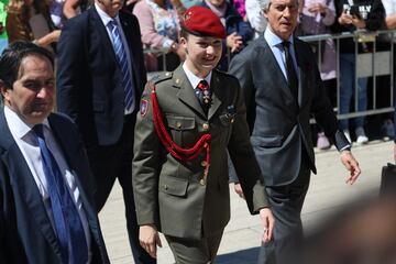 La Princesa Leonor a su llegada a La Seo del Salvador de Zaragoza.