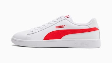 Zapatillas Puma Smash V2 blancas y rojas