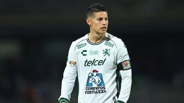 James Rodriguez of Leon during the Quarter-Final second leg match between Cruz Azul and Leon as part of the Liga BBVA MX, Torneo Clausura 2025 at Olimpico Universitario Stadium on May 11, 2025 in Mexico City, Mexico.