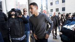 21/02/17 ATLETICO DE MADRID LLEGADA A LOS JUZGADOS DE MAJADAHONDA JUICIO POR PRESUNTA AGRESION ENTRE LUCAS HERNANDEZ Y NOVIA 