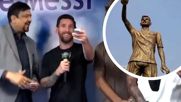 Messi stunned by his statue reveal in India