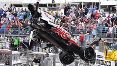 Accidente de Mick Schumacher en el GP de M&oacute;naco. F1 2022.