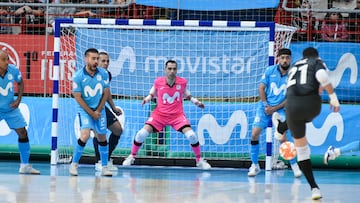 Los jugadores del Inter Movistar durante el último encuentro liguero ante el Barça en el Jorge Garbajosa.