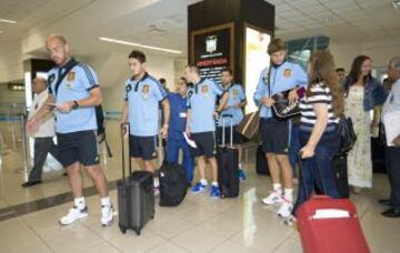 La Selección española en aeropuerto de Guayaquil.