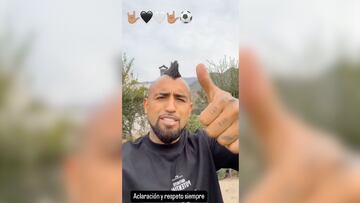 En una story de Instagram, el chileno, Arturo Vidal, aclara sus declaraciones post partido contra River Plate.