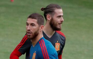 De Gea and Sergio Ramos in Sunday's session