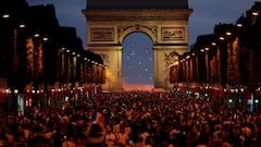 French fans take to the streets to celebrate World Cup final place