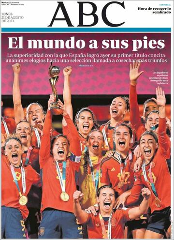 La prensa española, orgullosa de sus campeonas del mundo