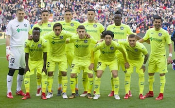 El once inicial del Getafe.