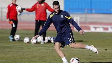 &Aacute;lvaro Gim&eacute;nez, durante un entrenamiento con el Alcorc&oacute;n.