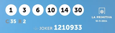 La Primitiva: comprobar los resultados del sorteo de hoy, lunes 18 de noviembre