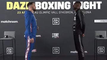 Sandor Martín y Kay Prospere en la rueda de prensa previa su combate.