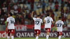 Soccer Football - Copa Libertadores - Group H - Flamengo v Sporting Cristal - Estadio do Maracana, Rio de Janeiro, Brazil - May 25, 2022 Sporting Cristal's Christofer Gonzales celebrates scoring their first goal REUTERS/Sergio Moraes