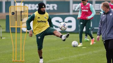 Fekir, en la sesión de ayer.