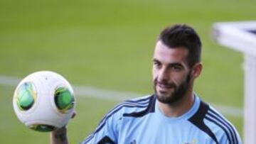 Álvaro Negredo, durante un entrenamiento.