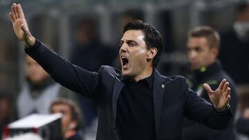 El t&eacute;cnico italiano, Vincenzo Montella, durante un partido.