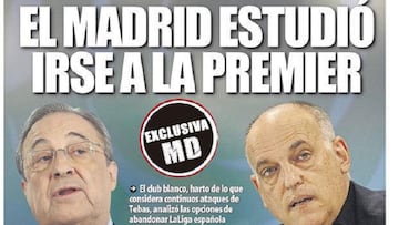 MD asegura que el Madrid valor¨® irse a la Premier, el club lo niega y Tebas responde con fuerza