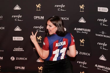 Posando en la alfombra roja de los Premios Ondas 2023.