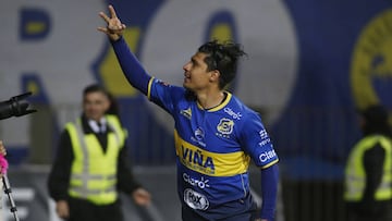 Futbol, Everton vs San Luis
Quinta fecha, campeonato nacional 2018
El jugador de Everton Patricio Rubio celebra su gol contra San Luis durante el partido de primera division disputado en el estadio Sausalito de Vina del Mar, Chile.
02/03/2018
Raul Zamora/Photosport
Football, Everton vs San Luis
5th date, National Championship 2018
Everton's player Patricio Rubio celebrates after scoring against San Luis during the first division football match at the Sausalito stadium in Vina del Mar, Chile.
02/03/2018
Raul Zamora/Photosport