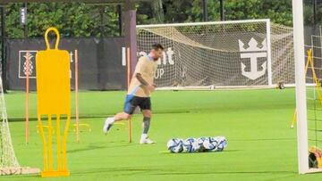 Un Messi en optimas condiciones entrena con Argentina en Miami