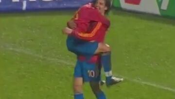 Total recall: David Villa's debut goal for La Roja