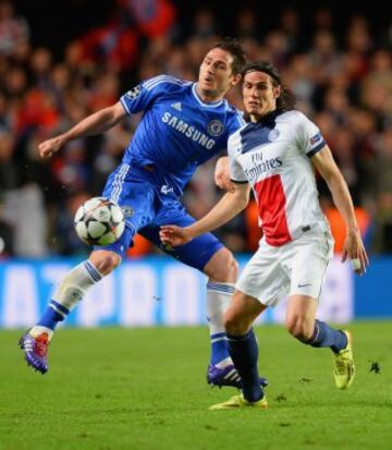 Frank Lampard y Edinson Cavani.