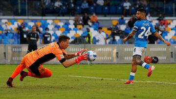 Szczesny, durante el partido contra el Nápoles.