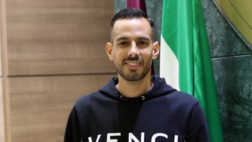 Manu Molinas en la sala de prensa de La Rosaleda.