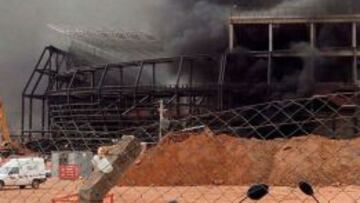 Un incendio pone en peligro la finalización del Arena Pantanal