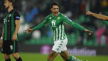 Tello, tras marcar al Ferencvaros. 