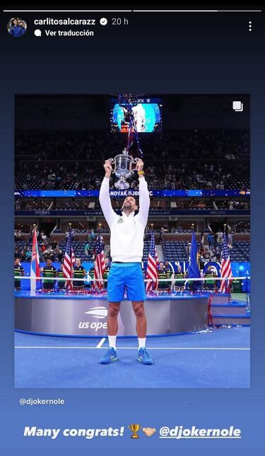 Alcaraz sends simple message to Djokovic after US Open win