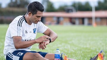 Mackalister Silva en entrenamiento de Millonarios