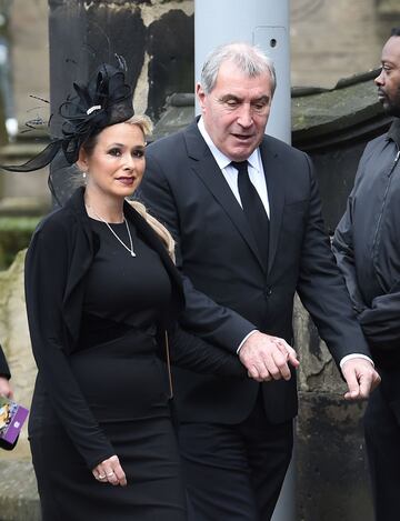 Peter Shilton arrives at Stoke Minster church for the funeral service of England's former goalkeeper Gordon Banks in Stoke-on-Trent