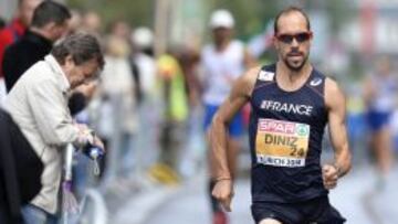 El atleta franc&eacute;s Yohann Diniz compite en la prueba de 50 km marcha de los Campeonatos de Europa de atletismo en Z&uacute;rich (Suiza).